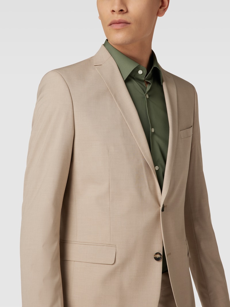 2-Knopf-Sakko mit Pattentaschen in beige