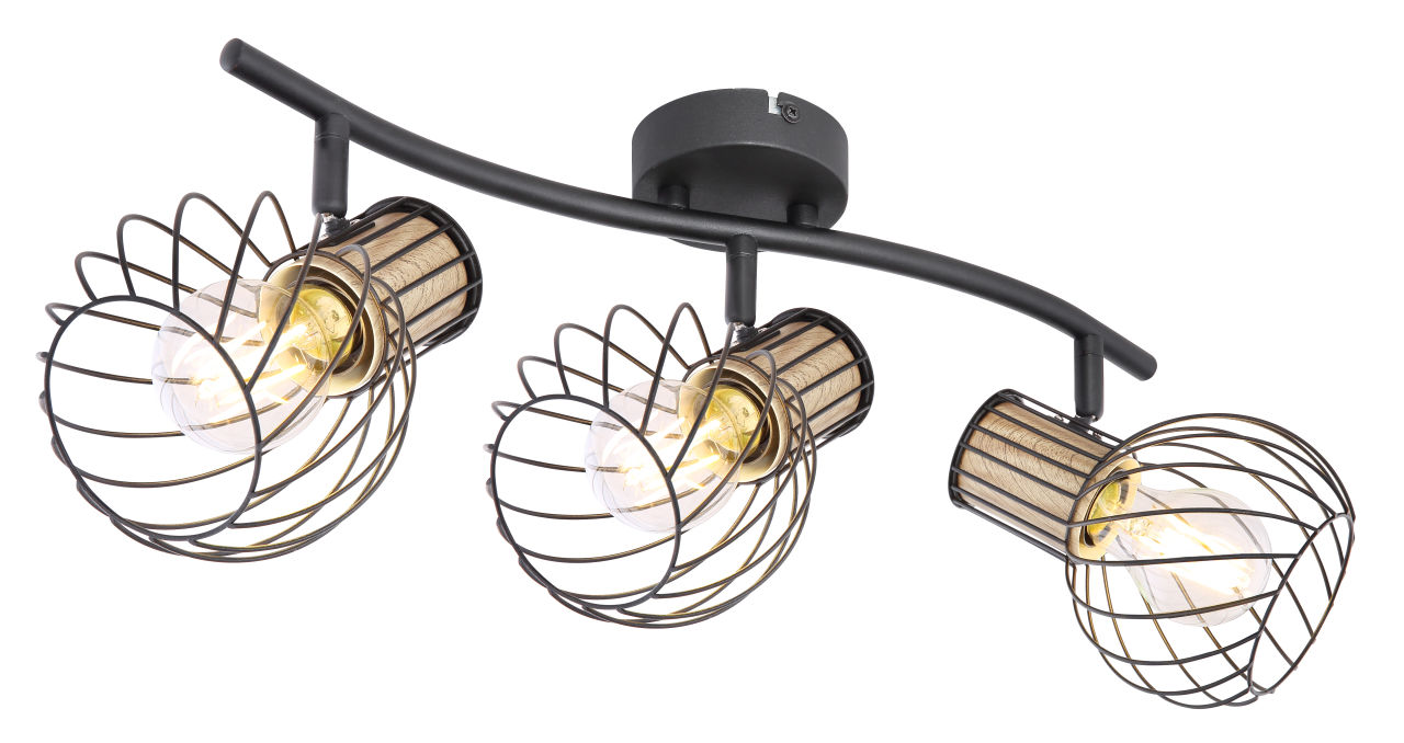 Globo Lighting - LUISE - Strahler Metall schwarz, 3x E27