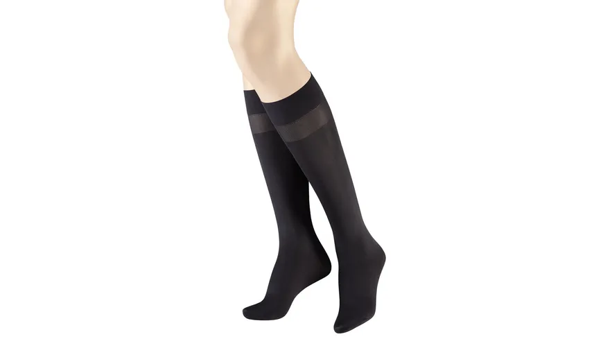 Hudson Damen Kniestrümpfe Simply 40 DEN 2er Pack black