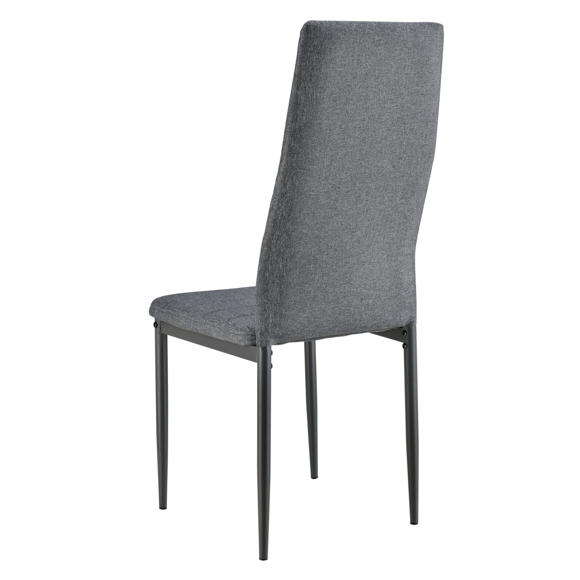 en.casa Hochlehner (Set, 2 St), Lidköping Polsterstuhl Küchenstuhl Textil grau