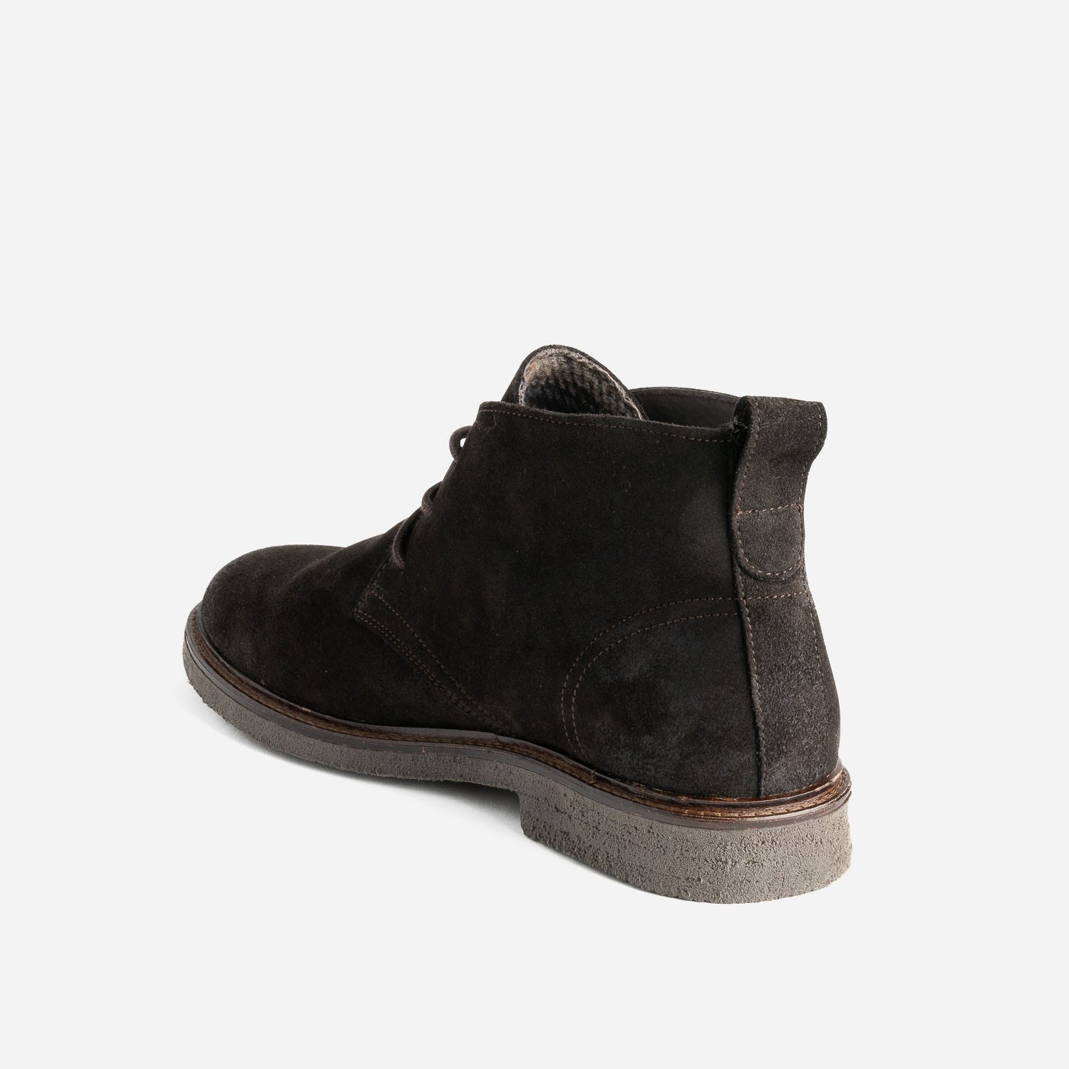Desert boots marron foncé éco-conçu en cuir velours