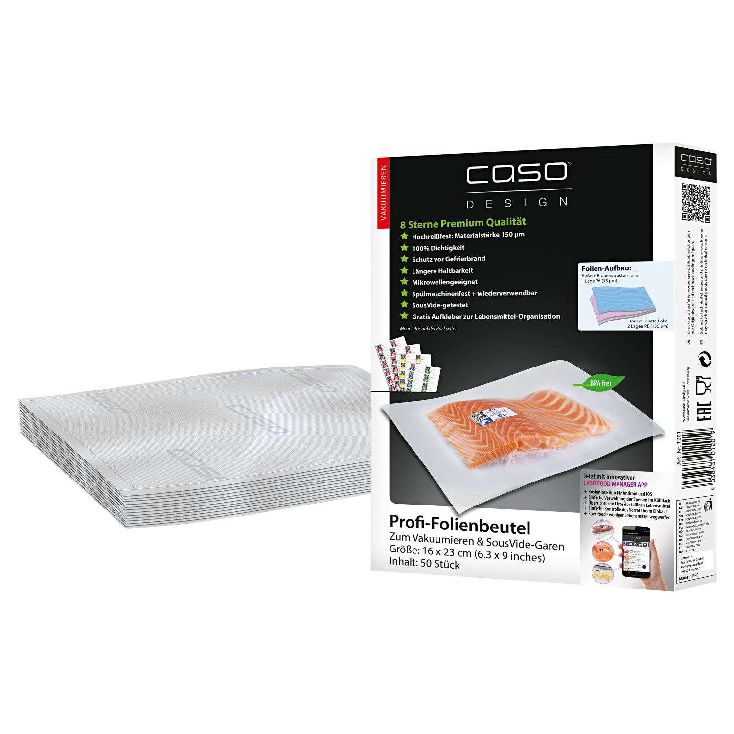 Caso Design Profi - Folienbeutel (16 x 23 cm)