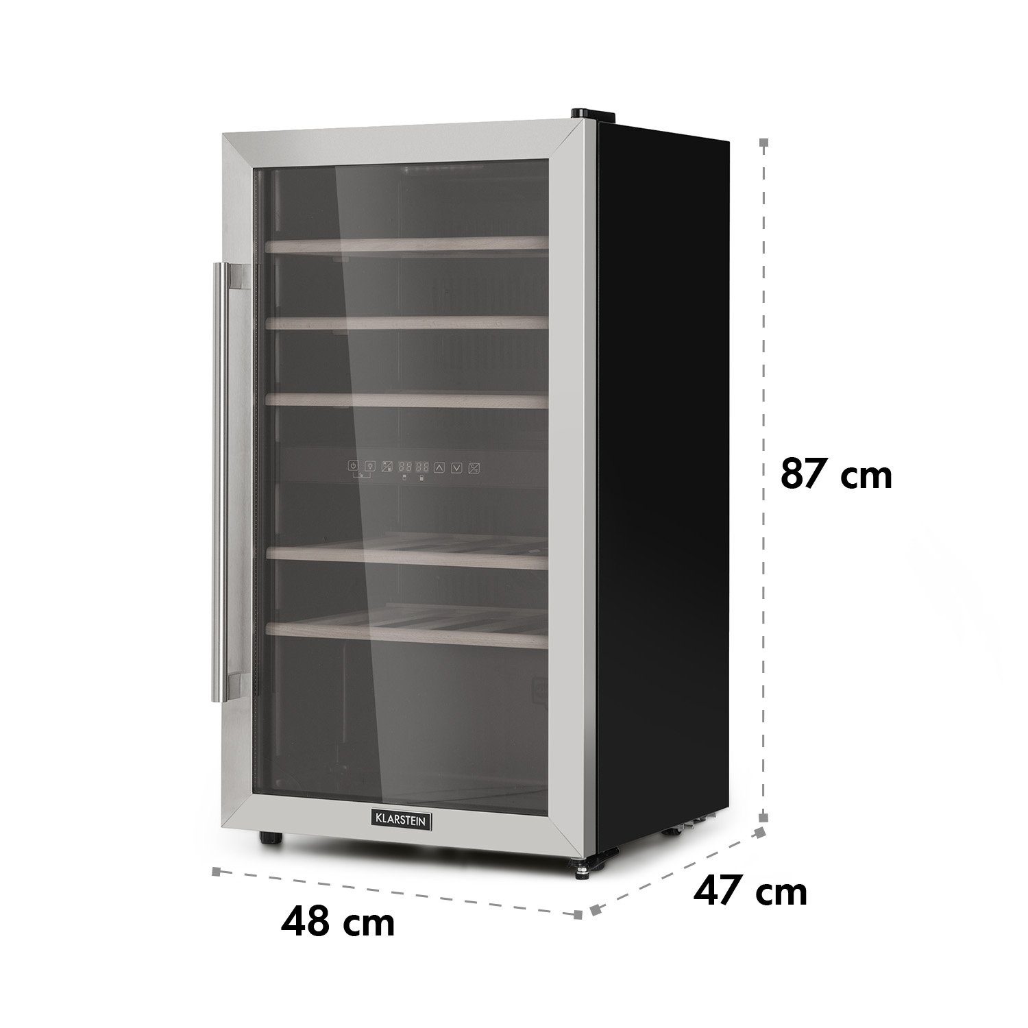 Klarstein Weinkühlschrank Vinamour 19 Uno, für 19 Standardflaschen á 0,75l,Wein Flaschenkühlschrank Weintemperierschrank Weinschrank Kühlschrank