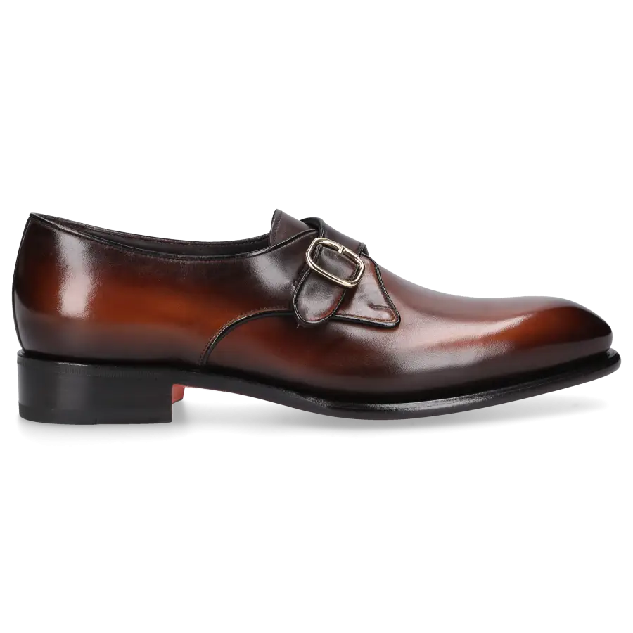 Santoni - Monk Schuhe 18710 Kalbsleder - braun