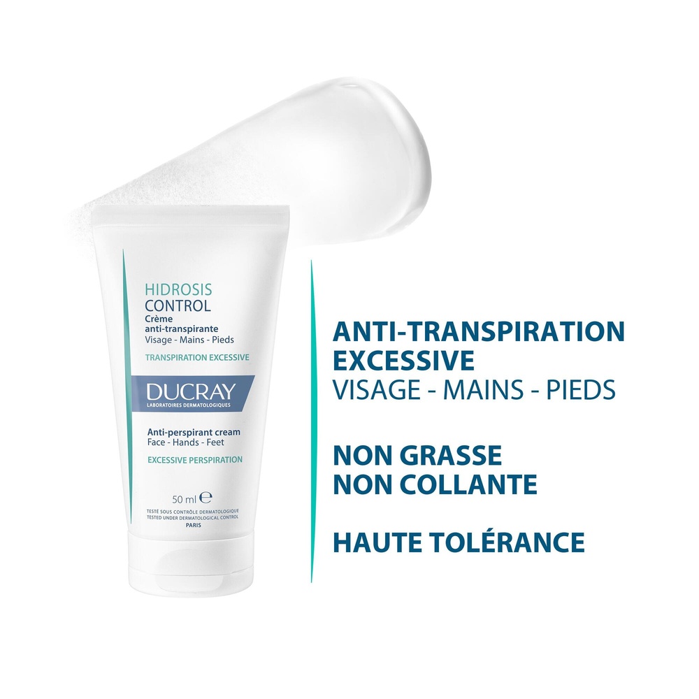 Ducray Hidrosis Control Crème multizone visagemain pieds Crème Anti-Transpiration