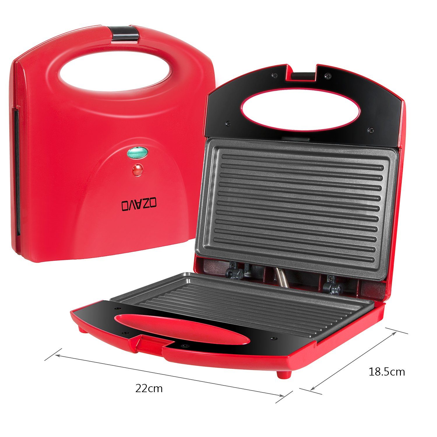Gotoll Sandwichmaker GLHS115, 750 W, Sandwichtoasts, antihaftbeschichtete Platten, leichte Reinigung, kein Anbrennen, Sandwich-Grill, Kontaktgrills