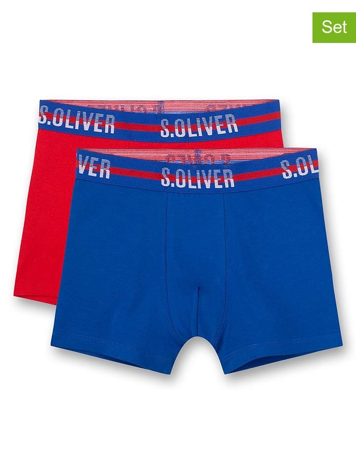 s.Oliver 2er-Set: Boxershorts in Rot/ Blau günstig kaufen