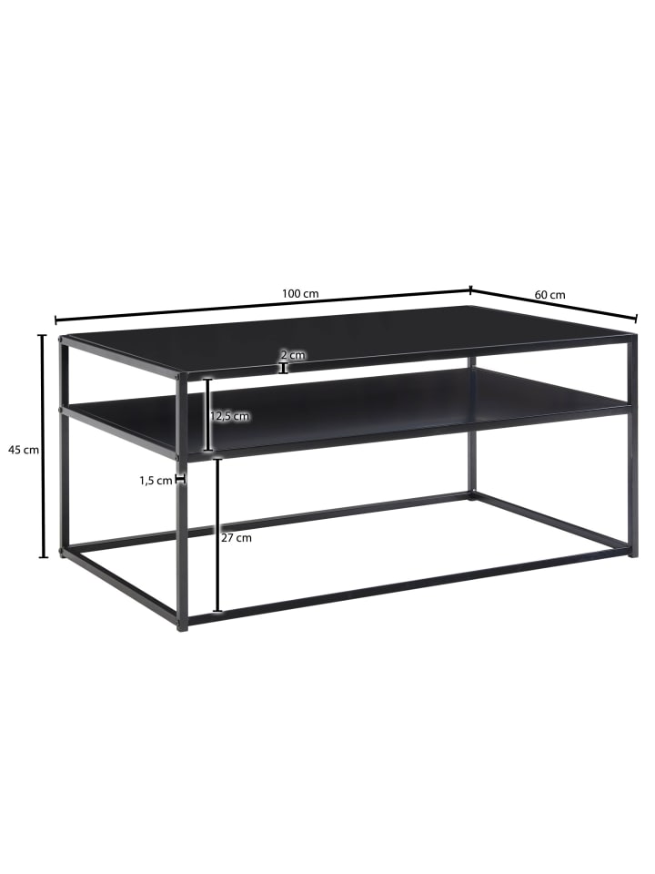 KADIMA DESIGN Couchtisch 100x60x45 cm Metall Wohnzimmertisch Industrial , günstig kaufen onesize