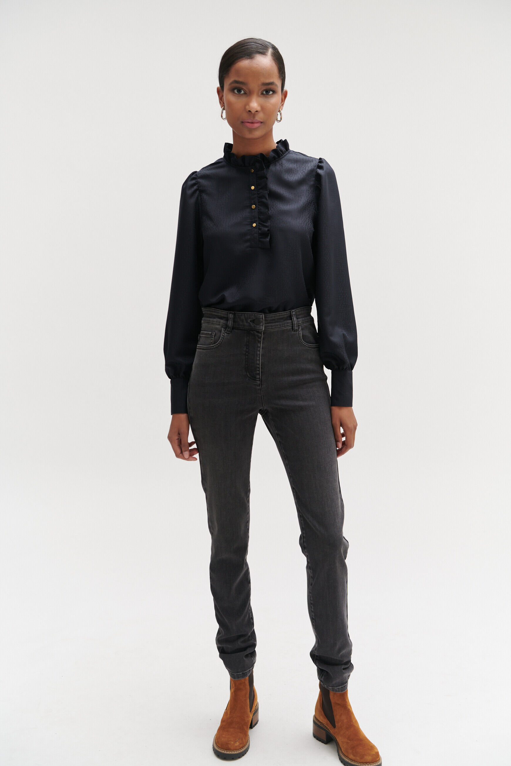 jean slim niels gris femme