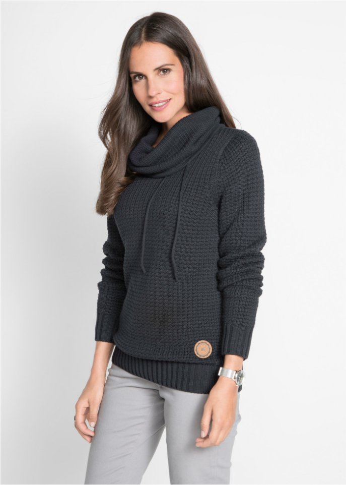 Rollkragenpullover mit Kordeln