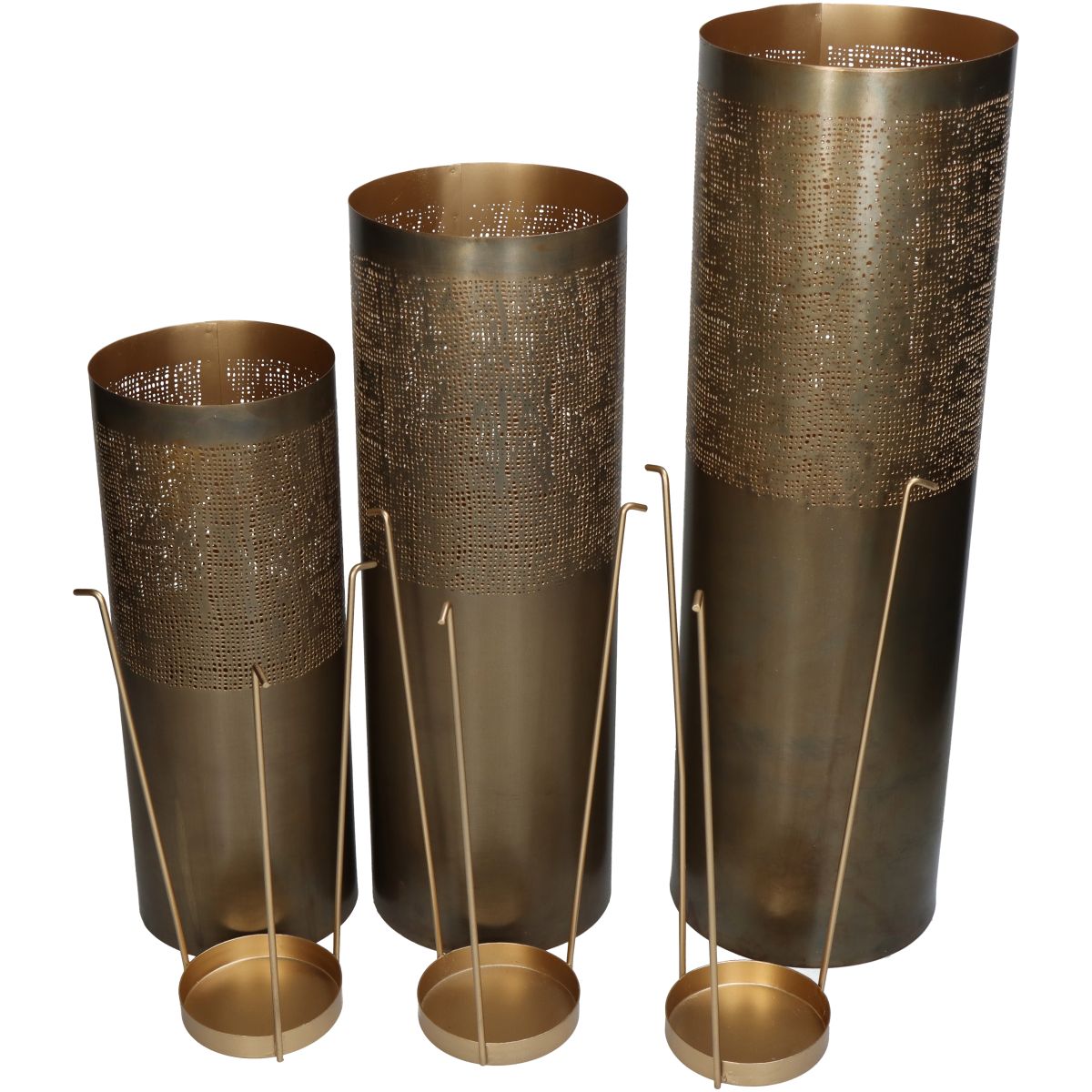 Trendhopper 3er Set Teelichthalter Iron