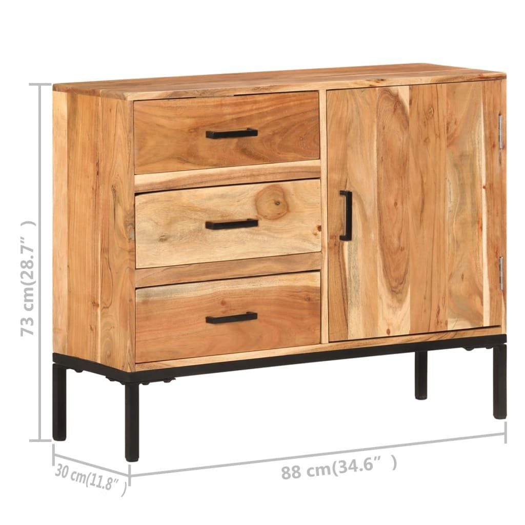 vidaXL Sideboard Sideboard 88x30x73 cm Akazie Massivholz (1 St)