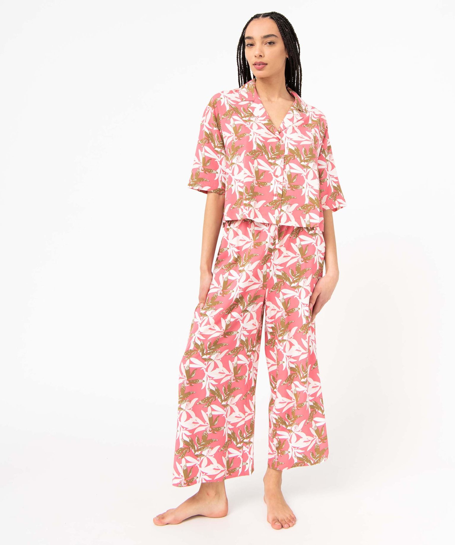 Pantalon de pyjama fluide imprimé femme imprime | GEMO