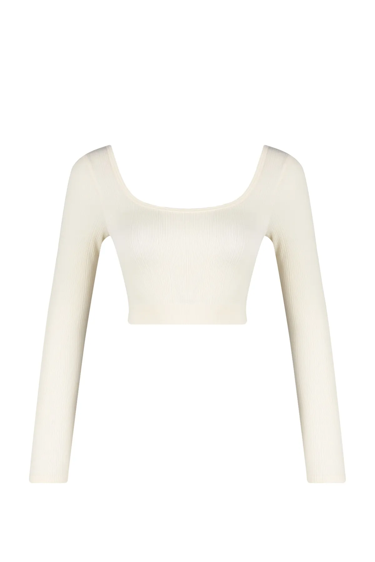 Trendyol Collection  Beigefarbenes, nahtloses/nahtloses, extra dehnbares, gestricktes Sportoberteil/Bluse TWOAW22BZ0450