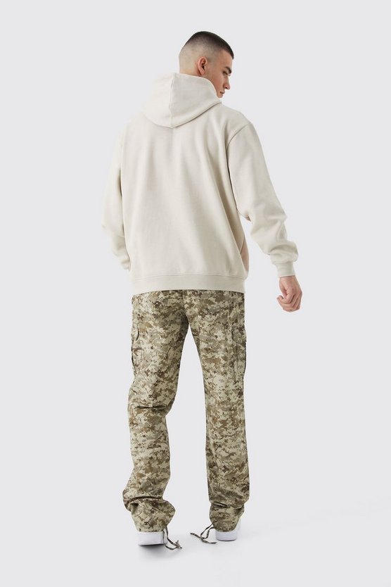 Tall lockere Camouflage Cargo-Hose mit Schnür-Detail