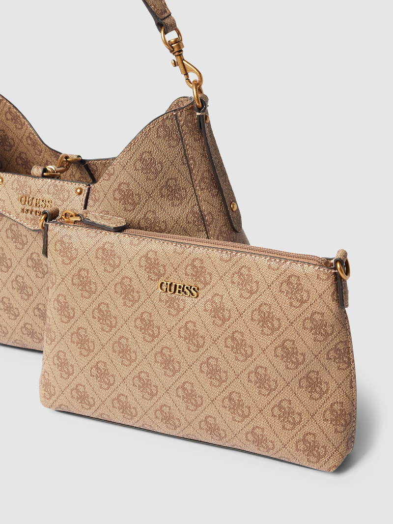 Hobo Bag mit Allover-Print Modell 'BRENTON' in taupe