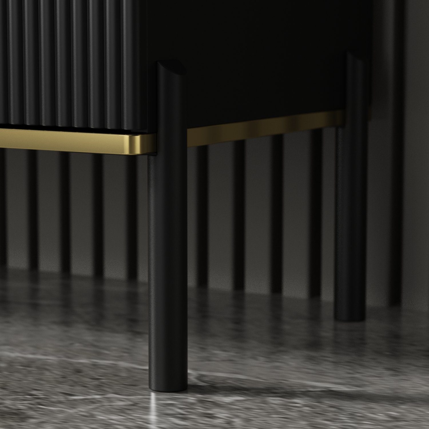 FUFU&GAGA Sideboard Komodenschrank mit 4 Türen und 1 Schublade