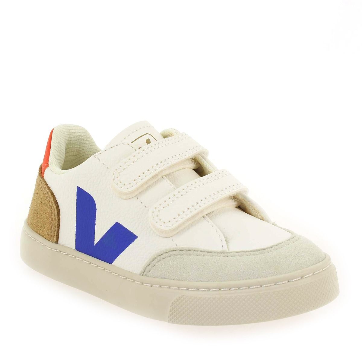 Veja  SMALL V12 VELCRO H23 - Blanc Bleu