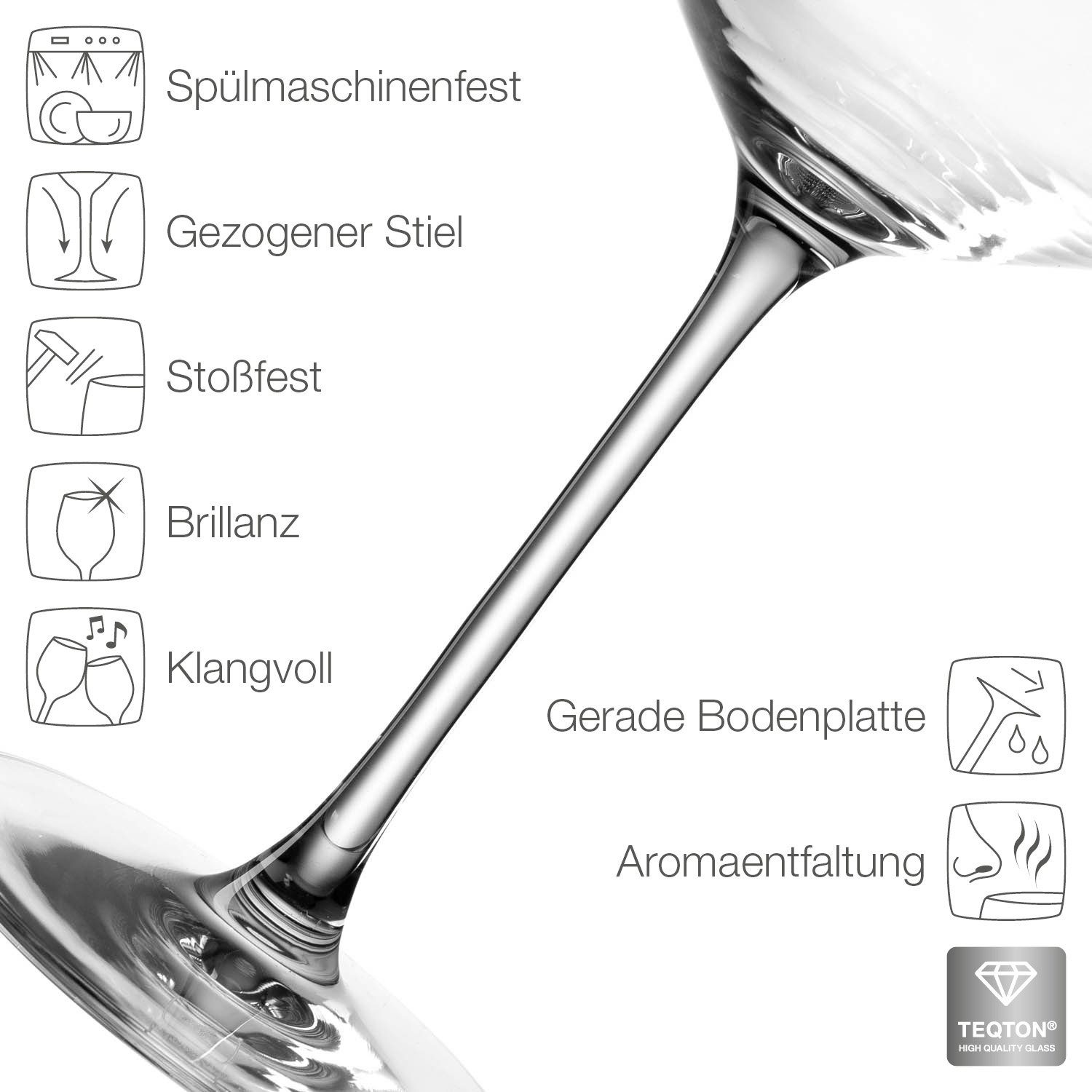 LEONARDO Gläser-Set Puccini, Glas, Teqton-Qualität, 12-teilig