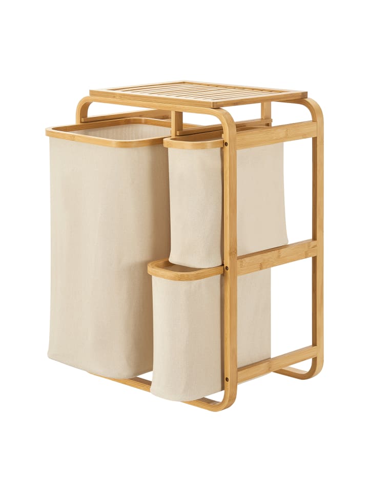 en.casa Wäschesammler Evenes in Beige (H)70.5cm (B)49.5cm (T)33cm günstig kaufen onesize