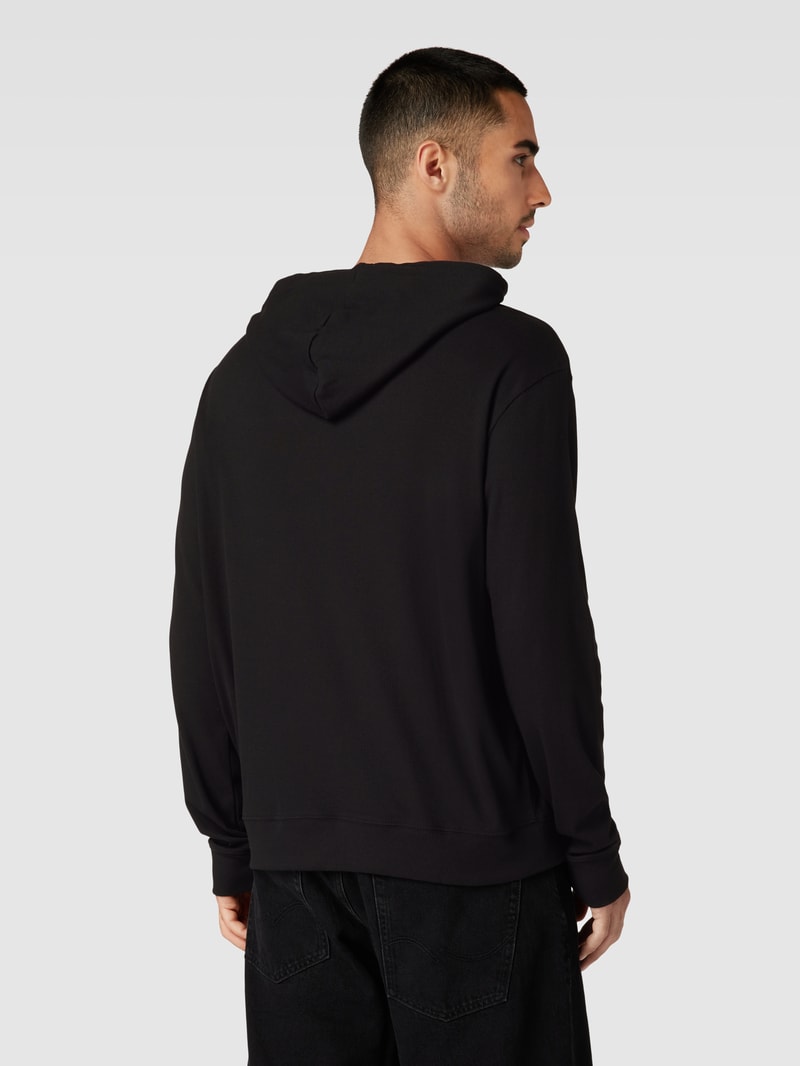 Hoodie mit Rippenstruktur Modell 'HERITAGE' in schwarz