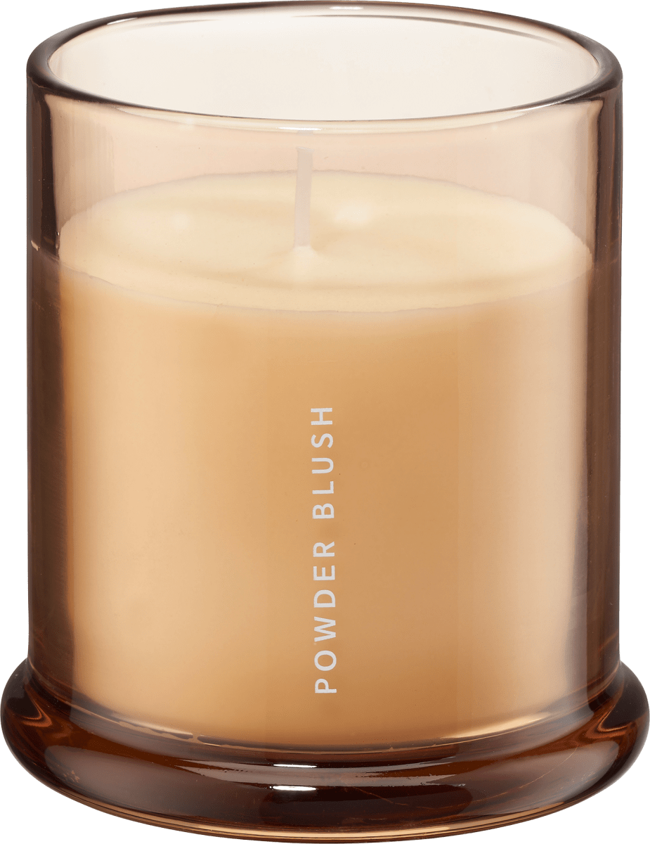 Duftkerze in Glas, altrosa/Duft: Powder Blush, groß, 1 St