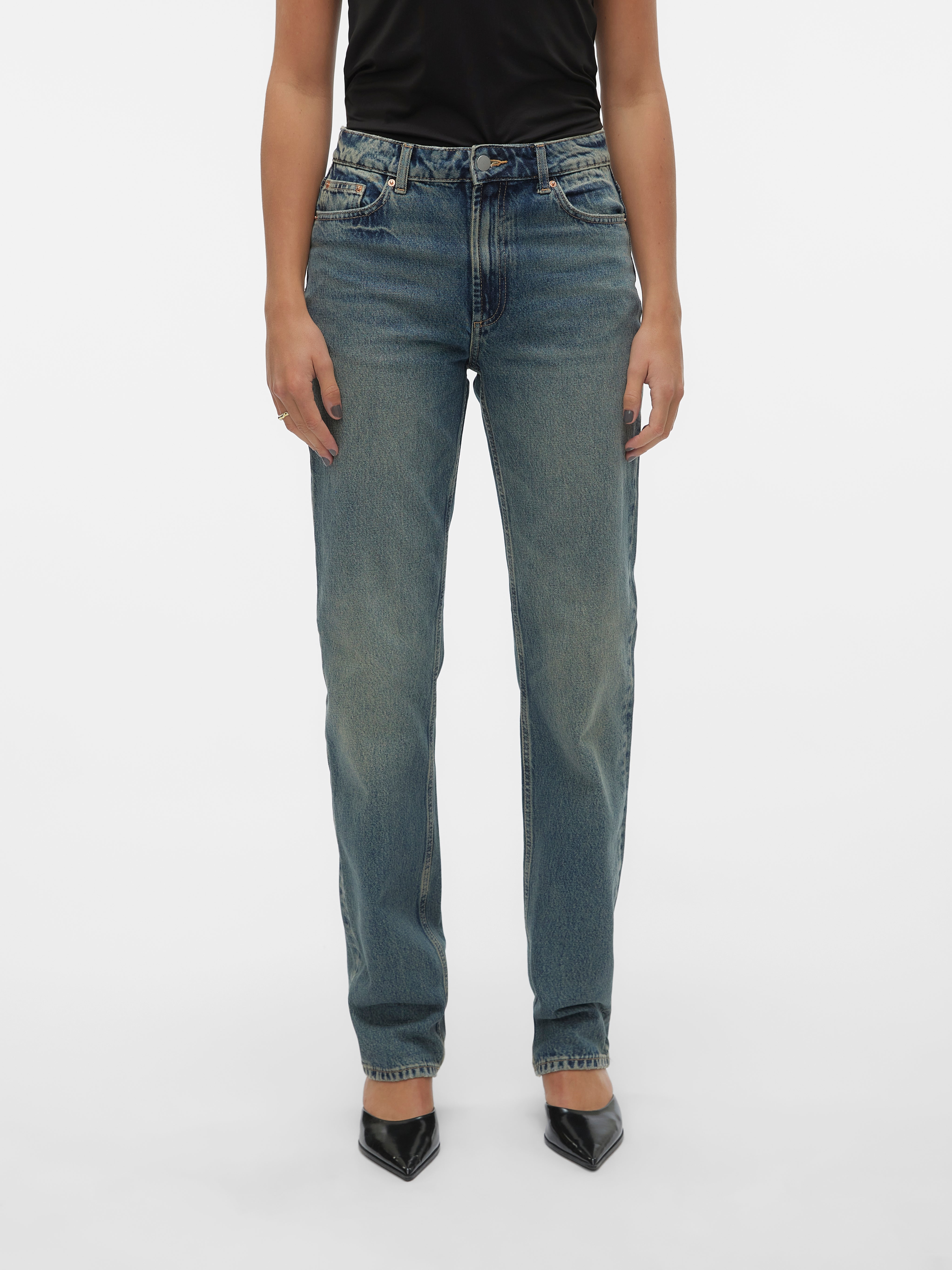 VMHAILEY Hohe Taille Gerade geschnitten Jeans