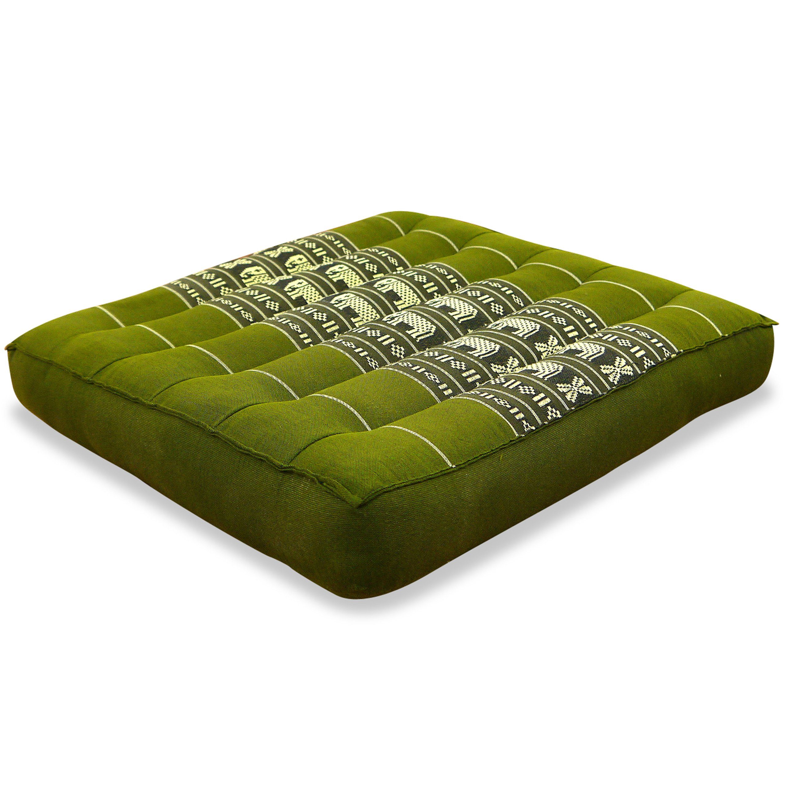 livasia Sitzkissen Sitzkissen 35 cm, vegan und handgefertigt, 35x35x6cm, Kapok