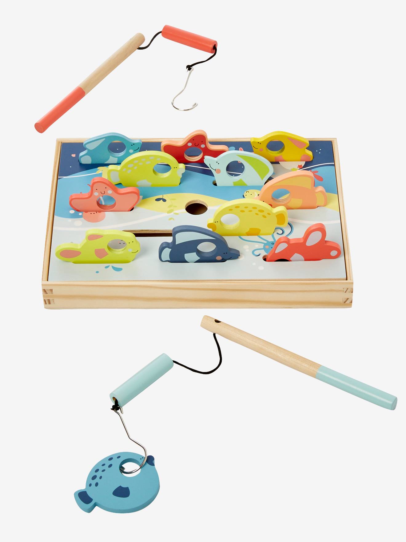 Vertbaudet 3D-Angelspiel für Kinder, Holz FSC - mehrfarbig