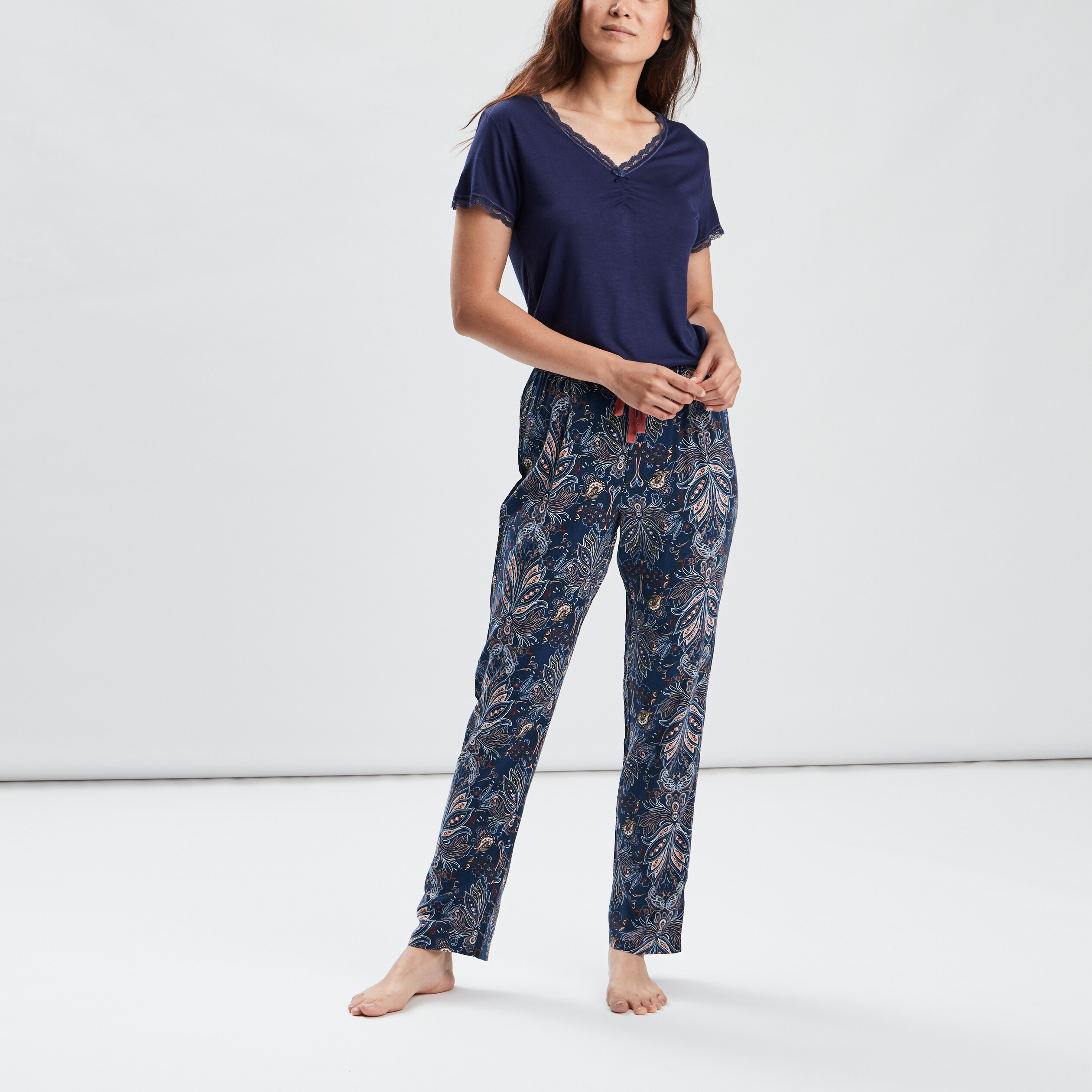 T-shirt de pyjama bleu marine femme | La Halle