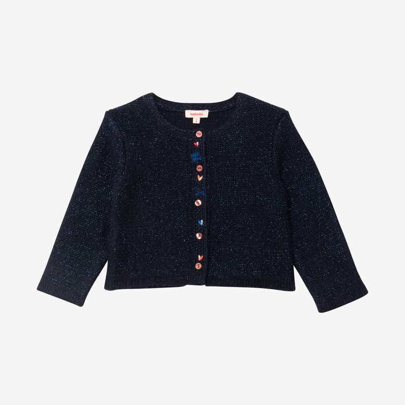 Cardigan fille tricot lurex marine Catimini