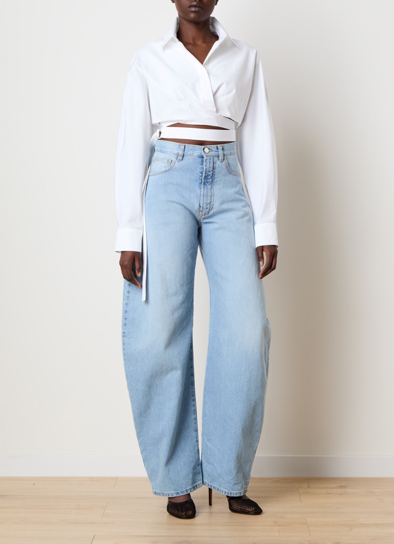 Alaïa Cropped blouse with buckle detail