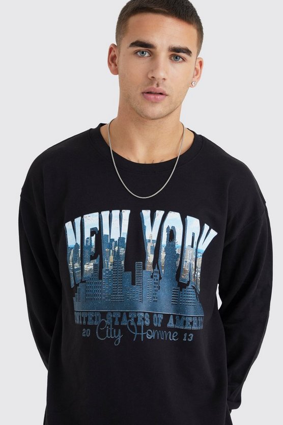 Oversize Sweatshirt mit New York Print