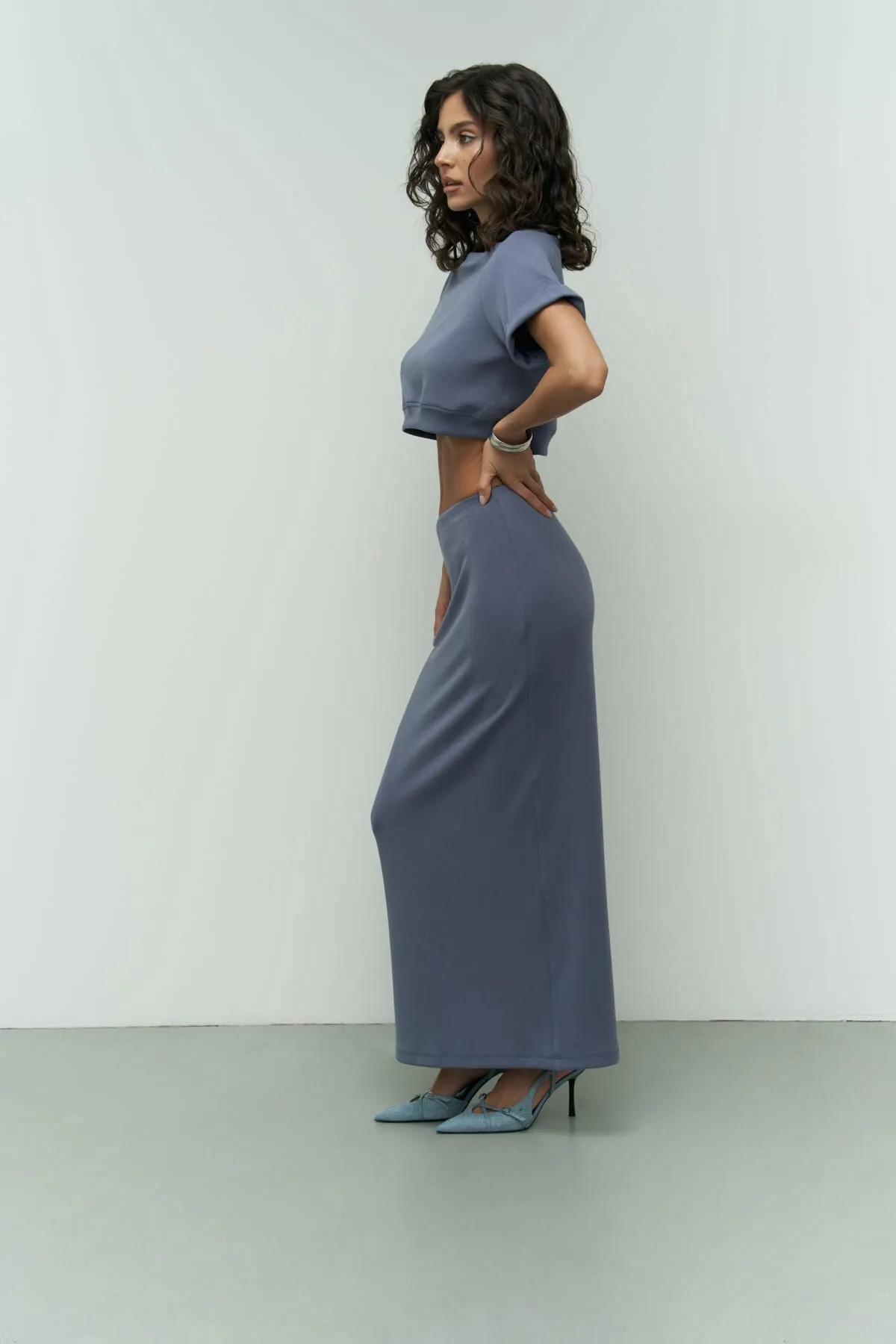 MAİ COLLECTİON  Paloma Indigo Crop Rock Set