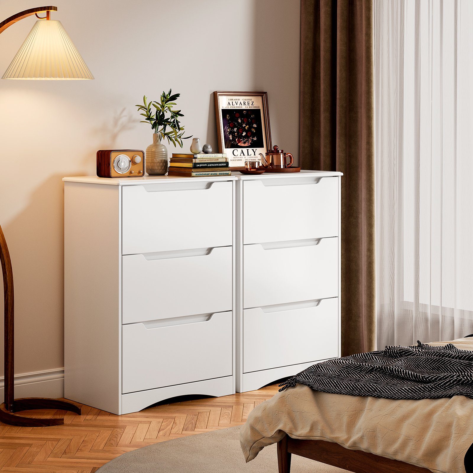 Bealife Schubkastenkommode Kommode, Schlafzimmer Flur, Schrank, Sideboard, Weiß