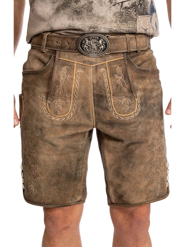 MADDOX Lederhose HORN in stein günstig kaufen