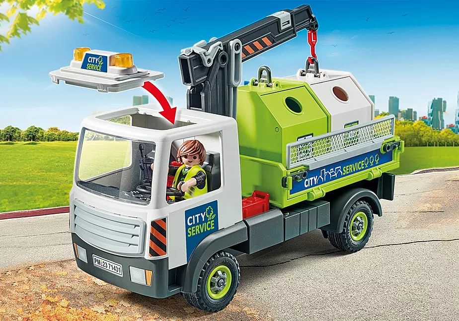 Altglas-LKW mit Container