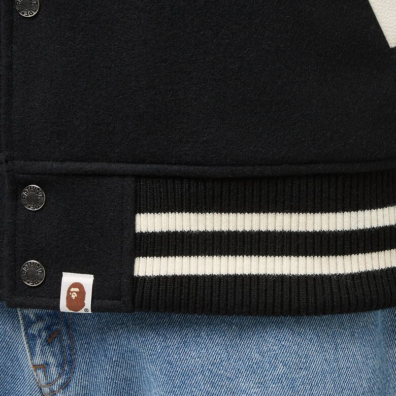 A Bathing Ape Relaxed Fit Varsity Jacket M black