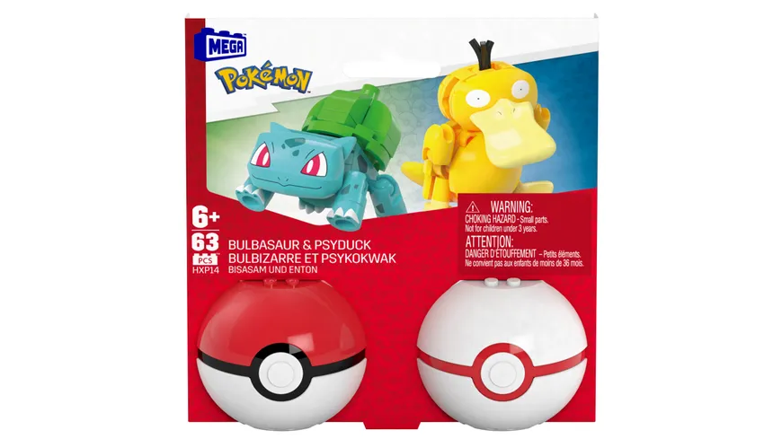 MEGA Pokémon POKÉ BALL COLL. (COLL. OF 3) - BULBASAUR AND PSYDUCK (OS)