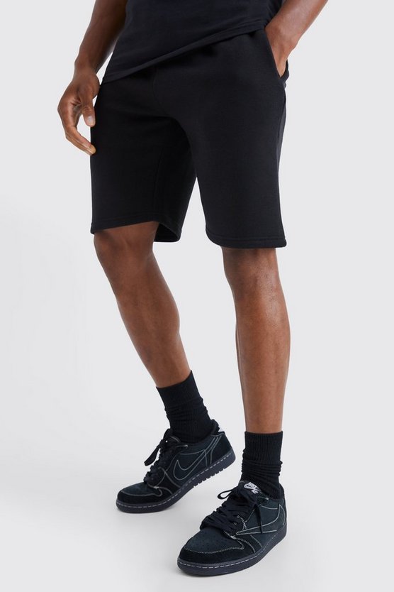 Mittellange Slim-Fit Jersey-Shorts