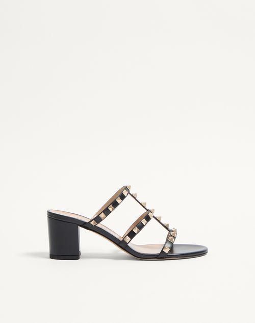 Rockstud Calfskin Slider Sandal 60mm