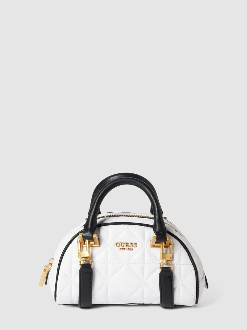 Bowling Bag mit Label-Details Modell 'MILDRED' in weiß