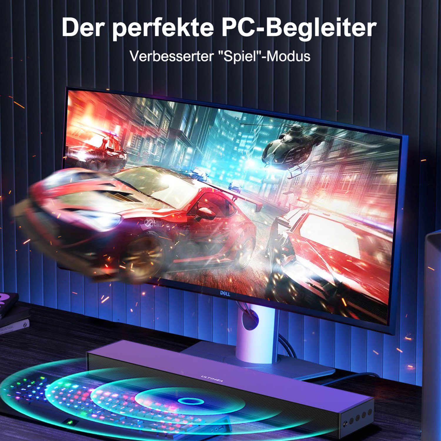 Ultimea Nova S40 2.1 Soundbar (HDMI ARC, 160 W, Surround-Sound, Bass Verbessert, 35mmT, Schlank Aber Leistungsstark)