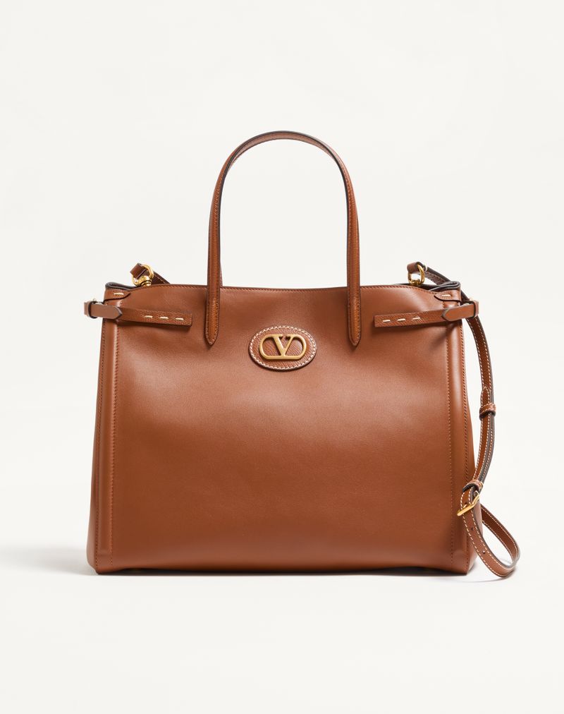 Bolsa de compras Valentino Garavani Antibes média em couro de bezerro