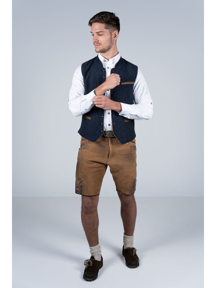 Edelnice Kurze Wildbock Lederhose Linus in hellbraun günstig kaufen