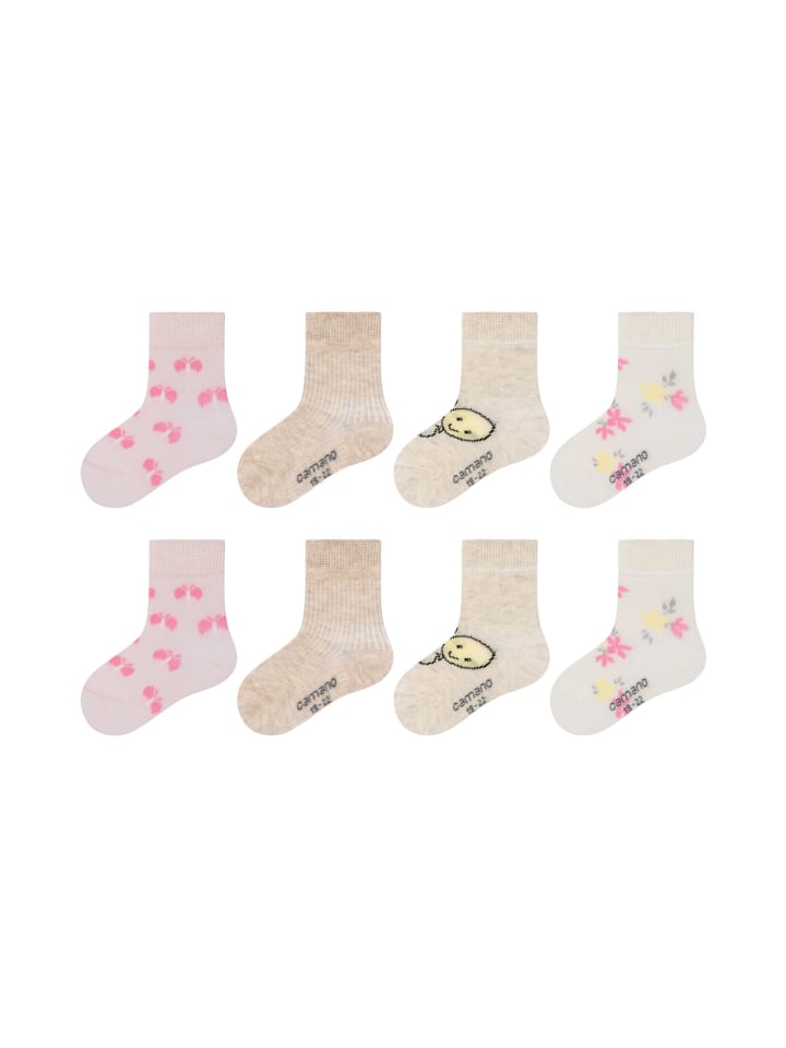 camano Socken motiv 8er Pack ca-soft in offwhite günstig kaufen 19-22