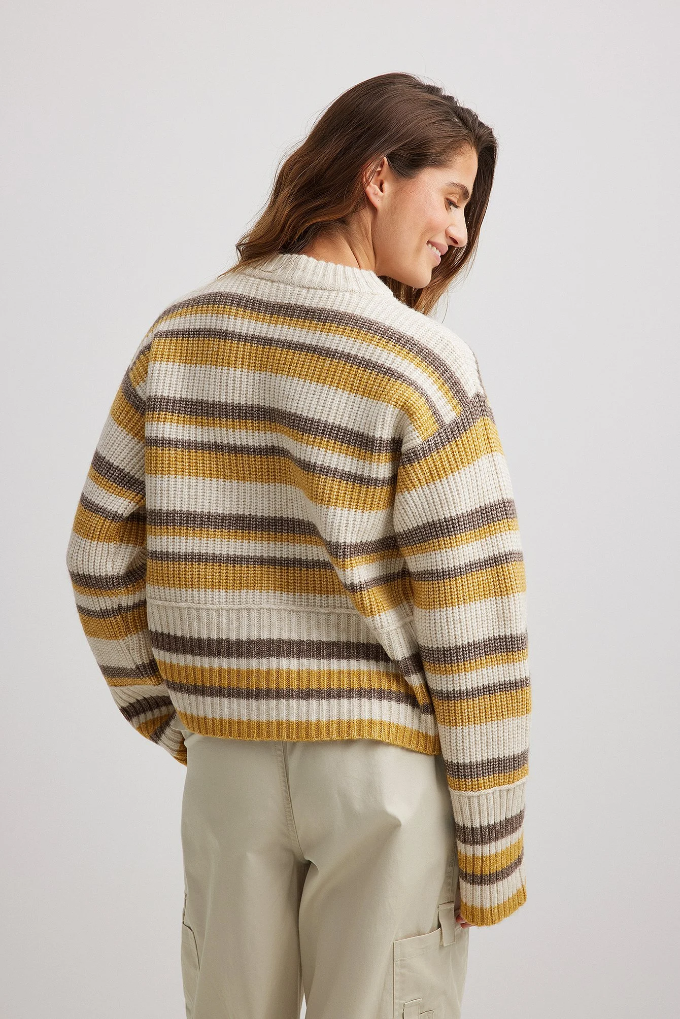 Gestreifter Oversized-Strickpullover