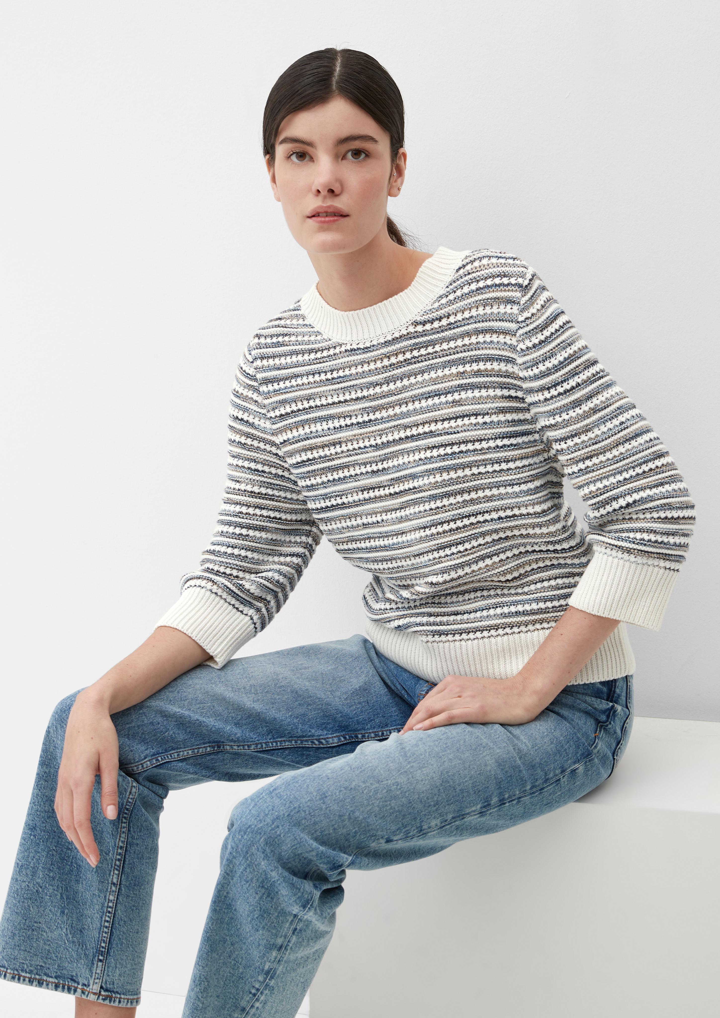 Strickpullover mit Streifen  2126971-02X4