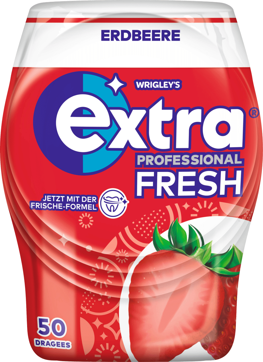 Kaugummi Extra Professional Fresh, Erdbeere, zuckerfrei, 50 St