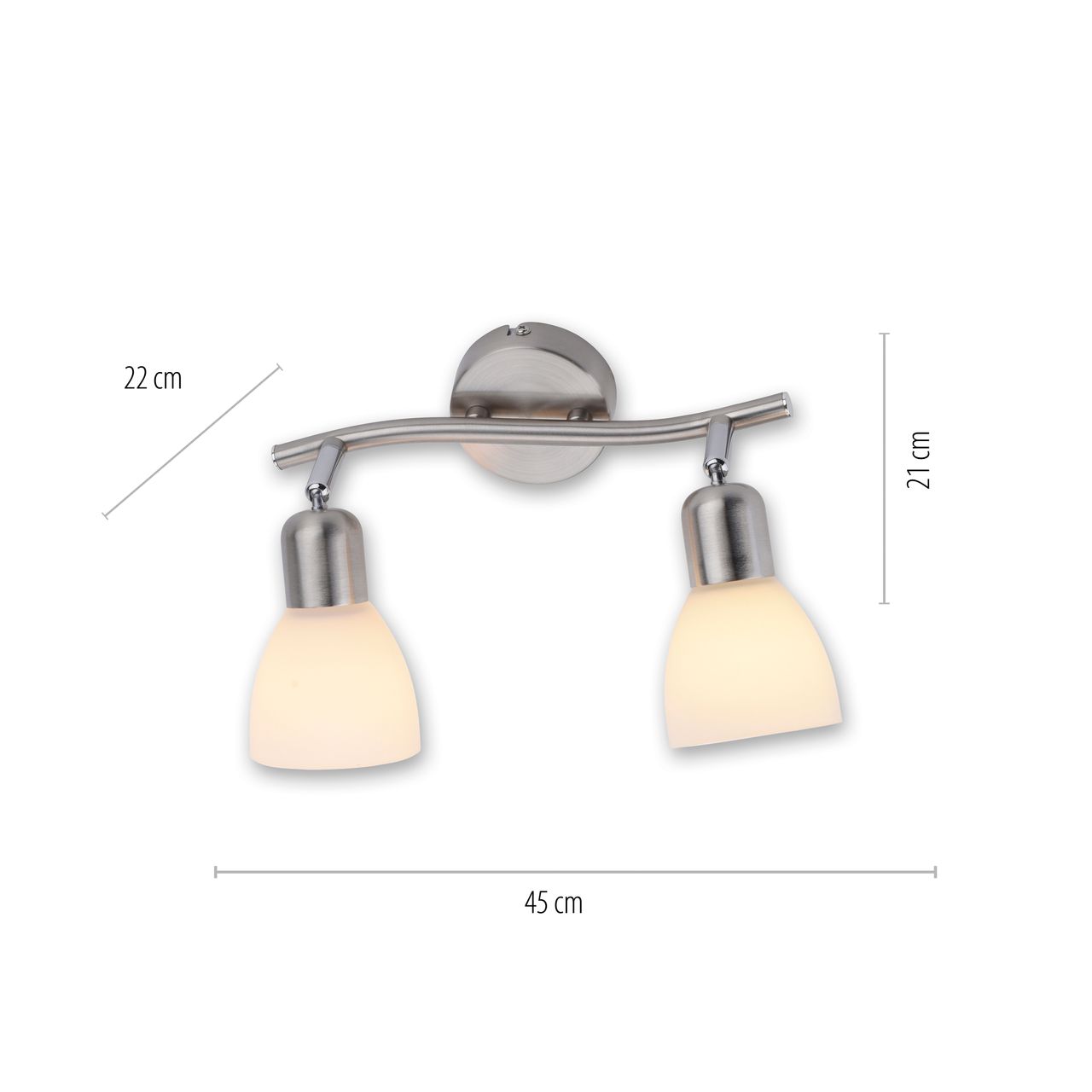 JUST LIGHT LeuchtenDirekt Wand- & Deckenleuchte KARO, 2x E14 max. 40Watt exkl., dreh- und schwenkbar, Innenleuchte, IP20